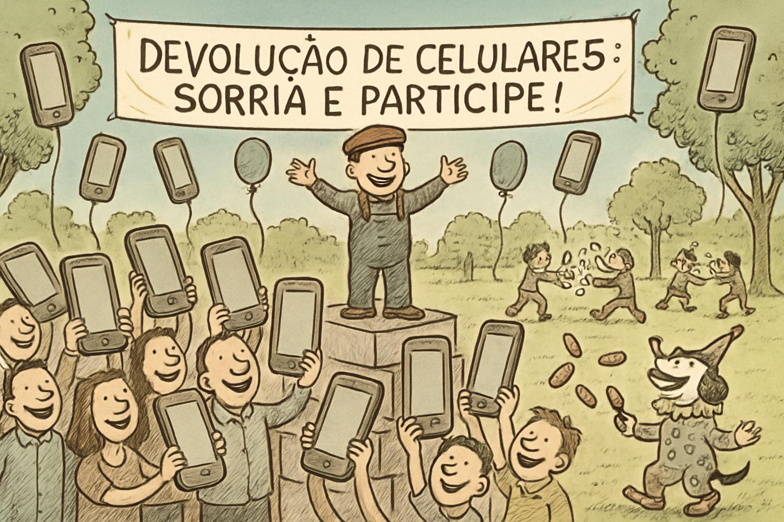 O presidente operário de boina vermelha lança novo programa: 'Devolução de Celulares Para Reduzir Roubo e Aumentar o Índice de Sorriso Eleitoral'
